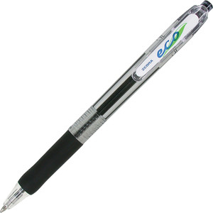 Zebra ECO Jimnie Clip Retractable Ballpoint Pen, 1mm, Black Ink, Translucent Barrel, Dozen View Product Image