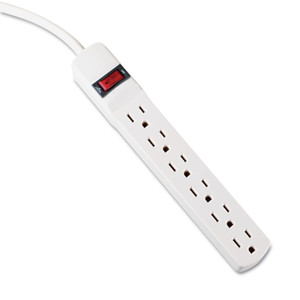 Innovera Six-Outlet Power Strip, 6 ft Cord, 1.94 x 10.19 x 1.19, Ivory View Product Image