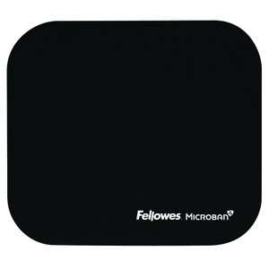 Fellowes Mouse Pad w/Microban, Nonskid Base, 9 x 8, Black View Product Image