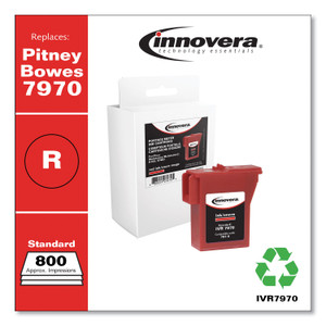 Innovera Compatible Red Postage Meter Ink, Replacement for Pitney Bowes 797-0 (7970), 800 Page-Yield View Product Image