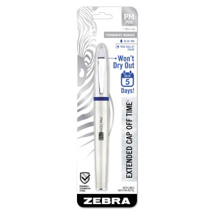 Zebra PM-701 Permanent Marker, Medium Bullet Tip, Blue View Product Image