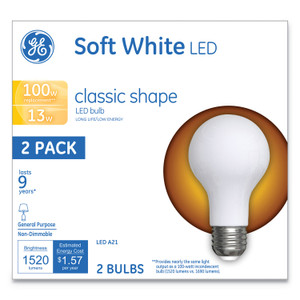GE Classic LED Soft White Non-Dim A21, 13 W, 2/Pack View Product Image