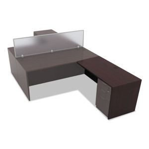 Alera Valencia Series Reversible Return/Bridge Shell, 47 1/4w x 23 5/8d x 29 1/2h, Mahogany View Product Image