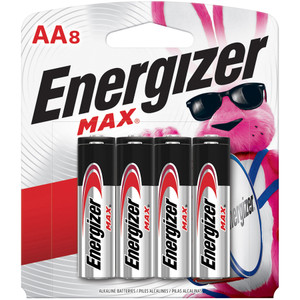 Energizer MAX Alkaline AA Batteries, 1.5V, 8/Pack View Product Image