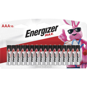 Energizer MAX Alkaline AAA Batteries, 1.5V, 16/Pack View Product Image