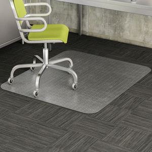 deflecto DuraMat Moderate Use Chair Mat, Low Pile Carpet, Flat, 46 x 60, Rectangle, Clear View Product Image