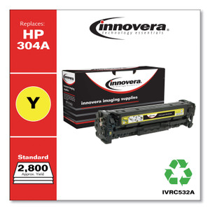 Innovera Remanufactured Yellow Toner, Replacement for HP 304A (CC532A), 2,800 Page-Yield View Product Image