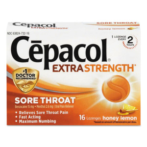 Cepacol Extra Strength Sore Throat Lozenges, Honey Lemon, 16 Lozenges View Product Image