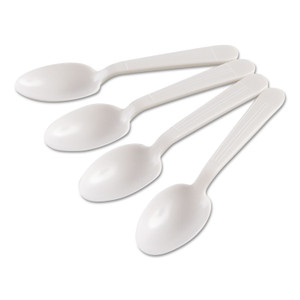 GEN Heavyweight Cutlery, Teaspoons, Polypropylene, White, 1000/Carton View Product Image