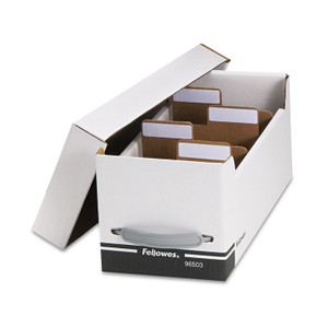 Fellowes Corrugated Media File, Holds 125 Diskettes/35 Standard Cases, White/Black View Product Image