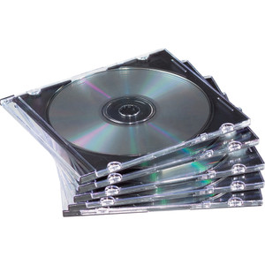Fellowes Slim Jewel Case, Clear/Black, 100/Pack View Product Image