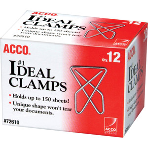 ACCO Ideal Clamps, Large (No. 1), Silver, 12/Box View Product Image