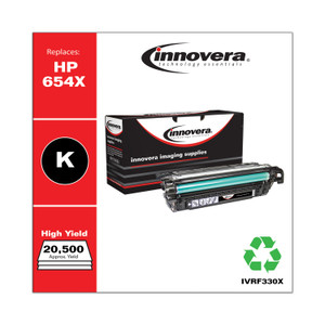 Innovera Remanufactured Black High-Yield Toner, Replacement for HP 654X (CF330X), 20,500 Page-Yield View Product Image