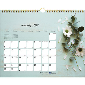 Blueline Romantic Wall Calendar, Floral, 8 x 11, 2021 View Product Image