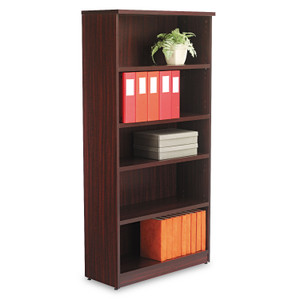 Alera Valencia Series Bookcase, Five-Shelf, 31 3/4w x 14d x 64 3/4h, Mahogany View Product Image