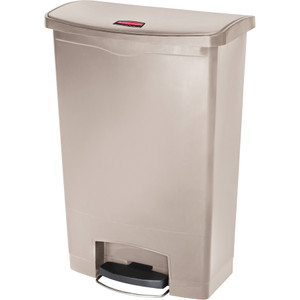 Rubbermaid Commercial Slim Jim Resin Step-On Container, Front Step Style, 24 gal, Beige View Product Image