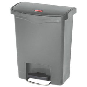 Rubbermaid Commercial Slim Jim Resin Step-On Container, Front Step Style, 8 gal, Gray View Product Image