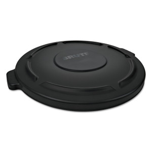 Rubbermaid Commercial Rnd Flat Top Lid for 10 gal Round BRUTE Containers, 16" diameter, Black View Product Image