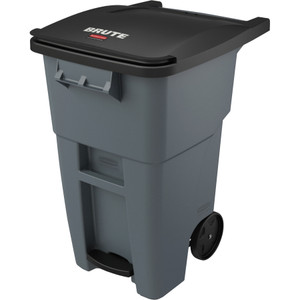 Rubbermaid Commercial Brute Step-On Rollouts, Square, 50 gal, Gray View Product Image