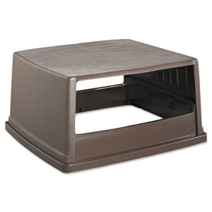 Rubbermaid Commercial Glutton Receptacle, Hooded Top without Door, Rectangular, 23w x 26.63d x 13h, Brown View Product Image