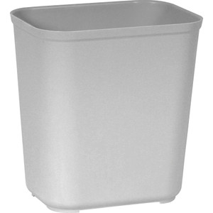 Rubbermaid Commercial Fire-Resistant Wastebasket, Rectangular, Fiberglass, 7 gal, Gray View Product Image