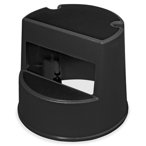 Rubbermaid Commercial Rolling Step Stool, Curved Design, 2-Step, Retracting Casters, 16 dia. x 13.5h, Black View Product Image