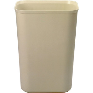 Rubbermaid Commercial Fire-Resistant Wastebasket, Rectangular, Fiberglass, 10 gal, Beige View Product Image