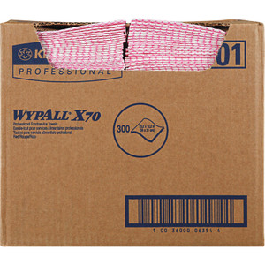 WypAll X70 Wipers, 12 1/2 x 23 1/2, Red, 300/Box View Product Image