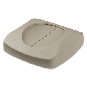 Rubbermaid Commercial Swing Top Lid for Untouchable Recycling Center, 16" Square, Beige View Product Image