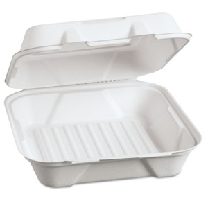 Genpak Harvest Fiber Hinged Containers, 9 x 9 x 3, 100/PK, 2 PK/CT View Product Image