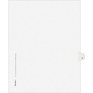 Avery Preprinted Legal Exhibit Side Tab Index Dividers, Avery Style, 10-Tab, 41, 11 x 8.5, White, 25/Pack, (1041) View Product Image