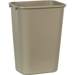 Rubbermaid Commercial Deskside Plastic Wastebasket, Rectangular, 10.25 gal, Beige View Product Image