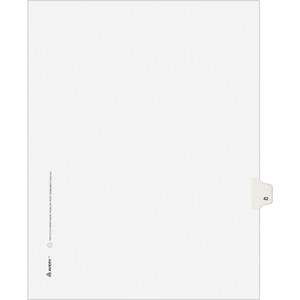 Avery Preprinted Legal Exhibit Side Tab Index Dividers, Avery Style, 10-Tab, 42, 11 x 8.5, White, 25/Pack, (1042) View Product Image