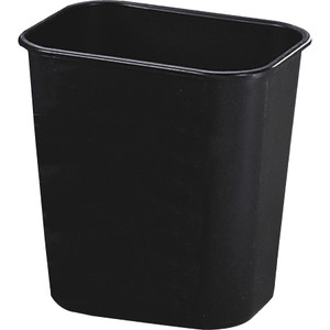 Rubbermaid Commercial Deskside Plastic Wastebasket, Rectangular, 3.5 gal, Black View Product Image