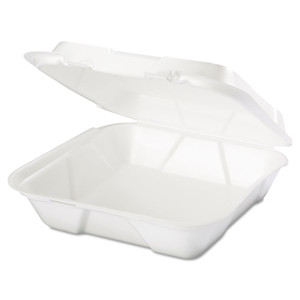 Genpak Snap It Foam Container, 1-Comp, 9 1/4 x 9 1/4 x 3, White, 100/Bag, 2 Bags/Carton View Product Image