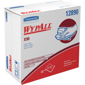 WypAll X90 Cloths, POP-UP Box, 8 3/10 x 16 4/5, Denim Blue, 68/Box, 5 Boxes/Carton View Product Image