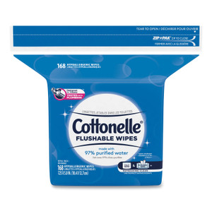 Cottonelle Fresh Care Flushable Cleansing Cloths, White, 5 x 7 1/4, 168/Pack View Product Image