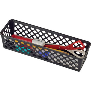 Officemate Recycled Supply Basket, 10.125" x 3.0625" x 2.375", Black, 3/Pack View Product Image