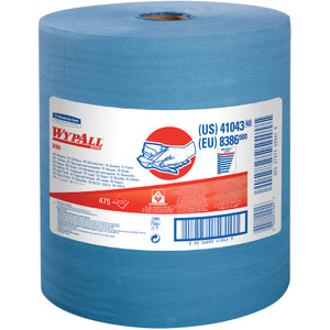 WypAll X80 Cloths with HYDROKNIT, Jumbo Roll, 12 1/2 x 13 2/5, Blue, 475/Roll View Product Image
