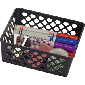 Officemate Recycled Supply Basket, 6.125" x 5" x 2.375", Black, 3/Pack View Product Image