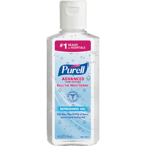 PURELL Advanced Refreshing Gel Hand Sanitizer, Clean Scent, 4 oz Flip-Cap Bottle, 24/Carton View Product Image