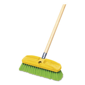 Rubbermaid Commercial Synthetic-Fill Wash Brush, 10" Yellow Plastic Block View Product Image