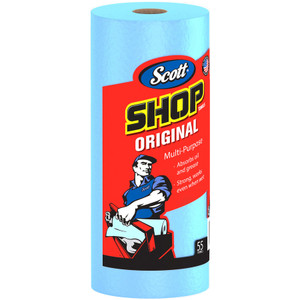 Scott Shop Towels, Standard Roll, 10.4 x 11, Blue, 55/Roll, 12 Rolls/Carton View Product Image