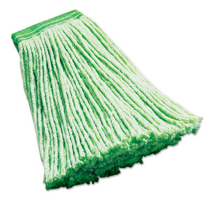 Rubbermaid Commercial Synthetic Wet Mop Heads, Green, 16 oz, 5" Headband, 6/Carton View Product Image