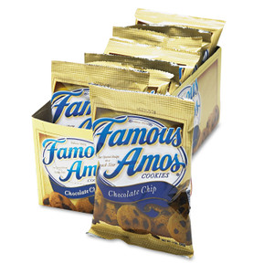 Kellogg's Famous Amos Cookies, Chocolate Chip, 2 oz Snack Pack, 8/Box View Product Image