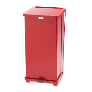 Rubbermaid Commercial Defenders Biohazard Step Can, Square, Steel, 24 gal, Red View Product Image