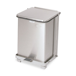 Rubbermaid Commercial Defenders Biohazard Step Can, Square, Steel, 7 gal, Stainless Steel View Product Image