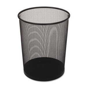 Rubbermaid Commercial Steel Mesh Wastebasket, Round, 5 gal, Black, 6/Carton View Product Image