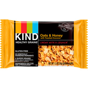 KIND Healthy Grains Bar, Oats and Honey with Toasted Coconut, 1.2 oz, 12/Box View Product Image