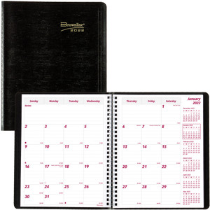 Brownline Essential Collection 14-Month Ruled Planner, 8.88 x 7.13, Black, 2021 View Product Image